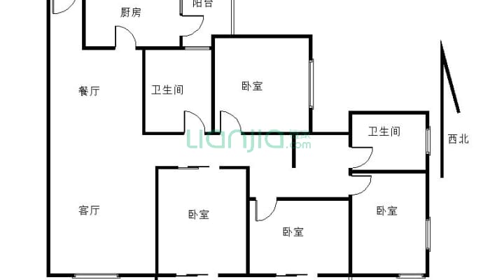 保利公园198百合郡 4室2厅 129平米