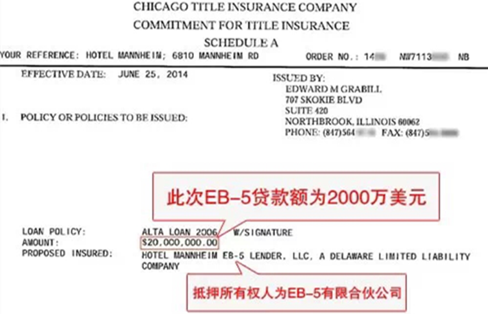 图为美国芝加哥一产权保险公司出具的产权保险文件示例