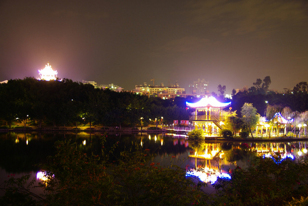 龙潭公园美丽的夜景