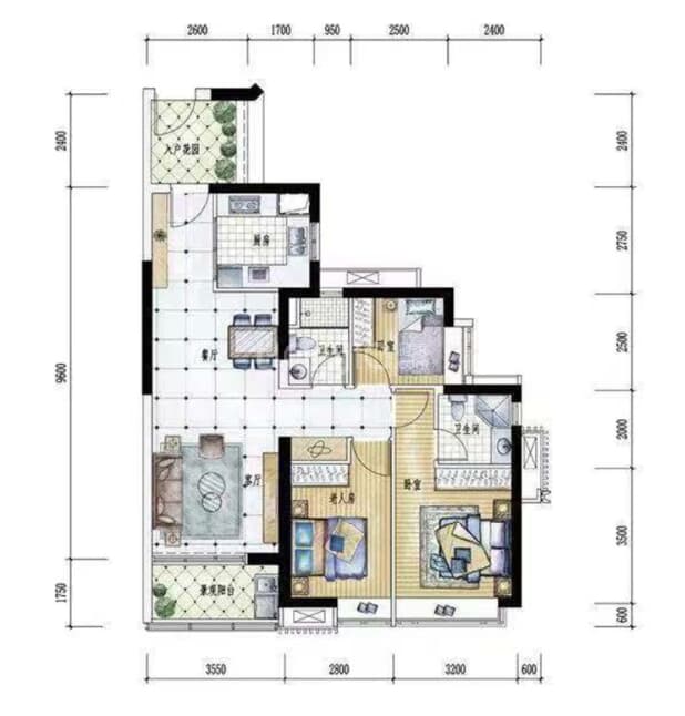 北京新房 北京楼盘 楼盘 保利东郡 保利东郡户型图 居室:2室2厅1卫 建