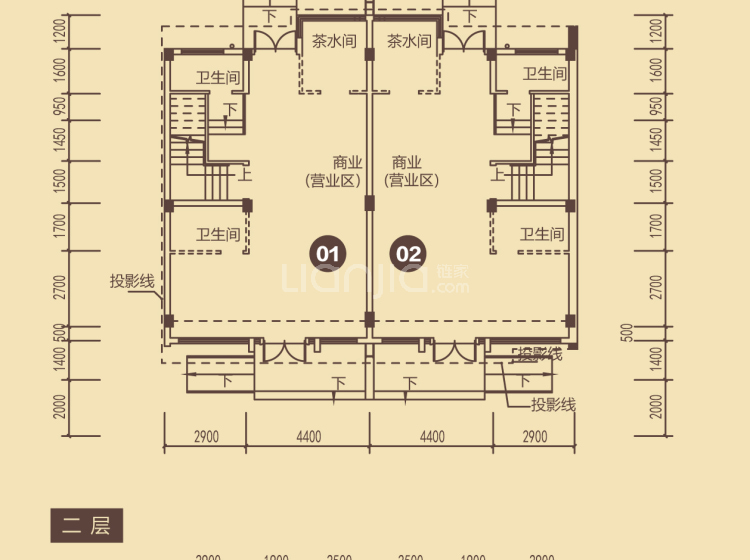 敏捷紫岭国际二期b户型户型图(链家网)