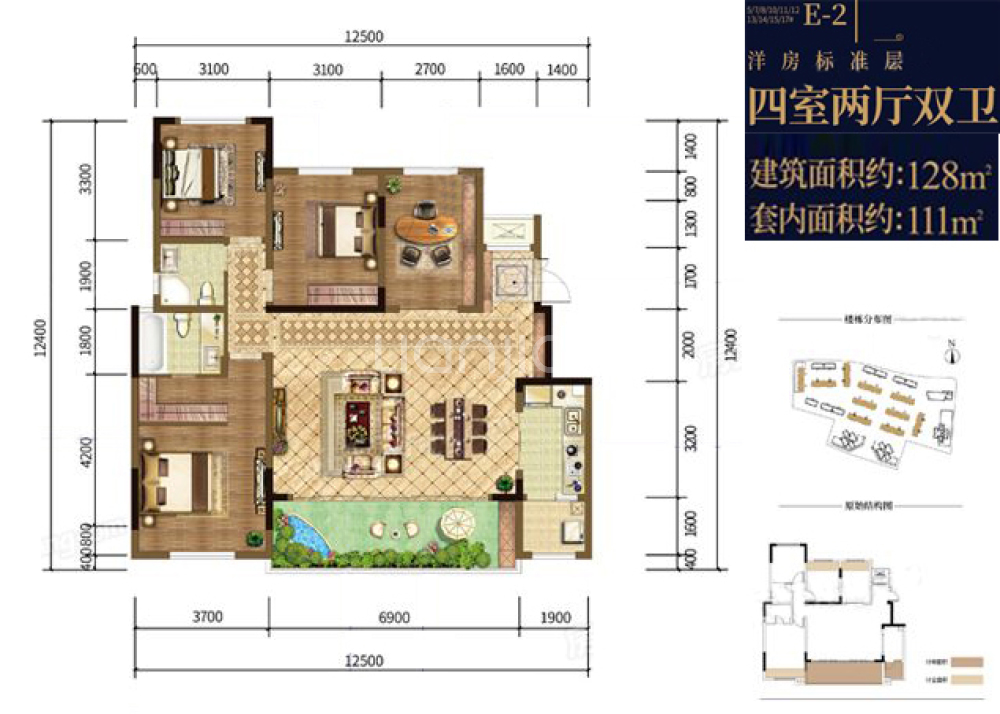 重庆新房 重庆楼盘 渝北楼盘 华商悦江府  价格待定 户型解读:各个