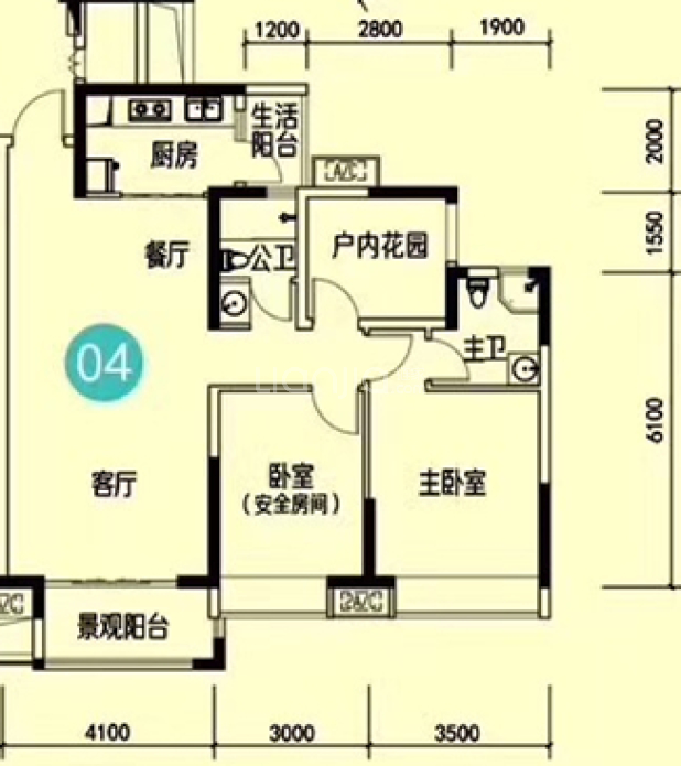 佛山新房 佛山楼盘 三水楼盘 鸿安御花园 鸿安御花园户型图 居室:3室2