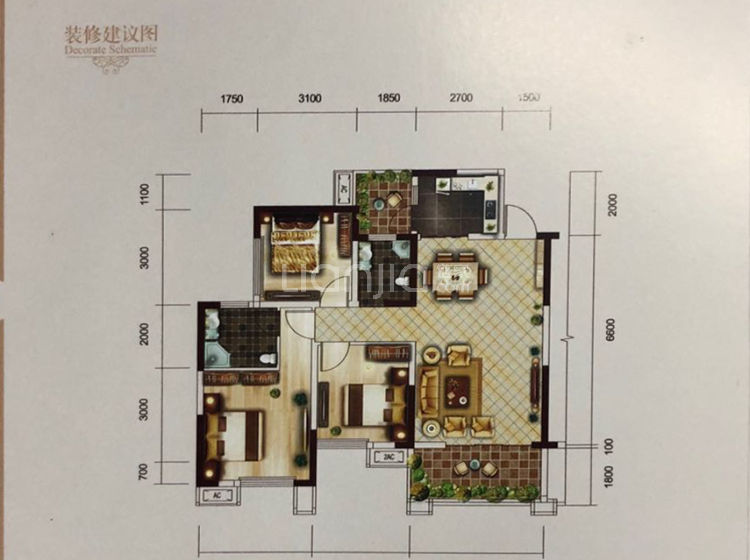 誉府仕家c1-3户型户型图(链家网)