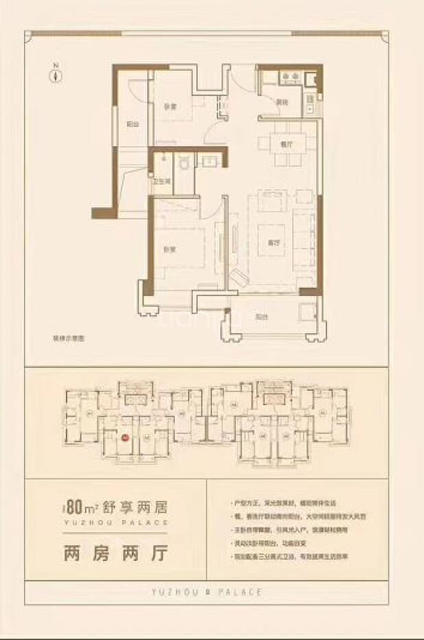 厦门新房 厦门楼盘 楼盘 禹洲城上城 禹洲城上城户型图  居室:3室2厅2