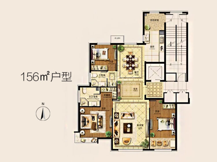 国赫天著156㎡户型户型图(链家网)