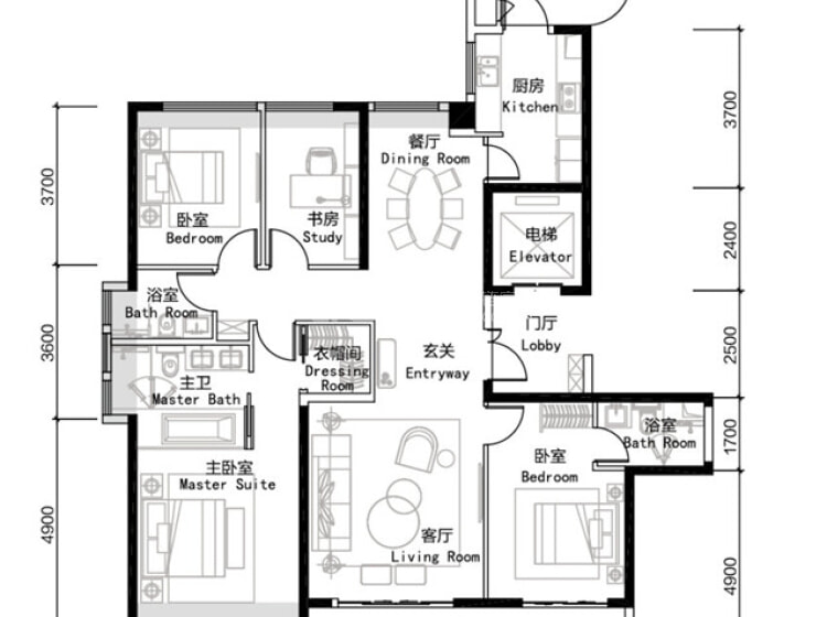 华发外滩首府e2户型户型图(链家网)