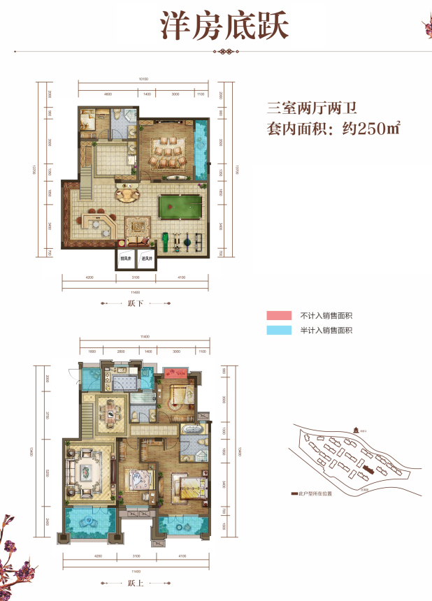 重庆新房 重庆楼盘 江北楼盘 绿地海外滩 绿地海外滩户型图  居室:3室