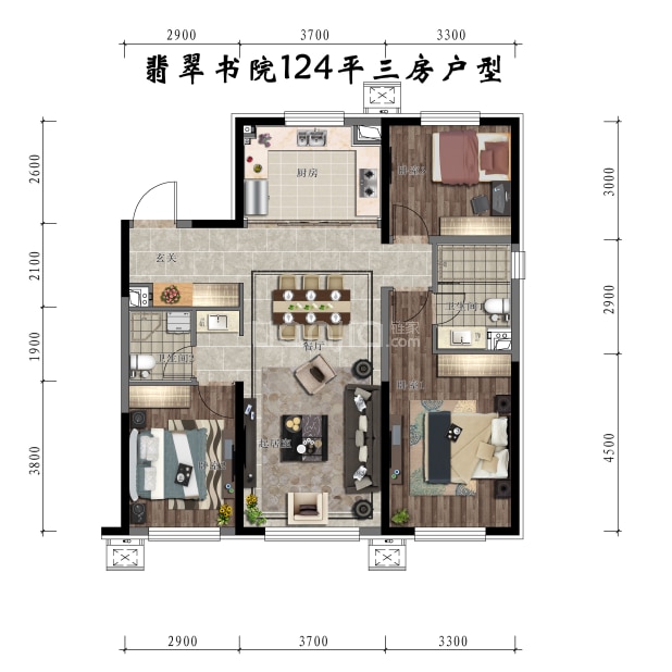 城建万科翡翠书院户型图