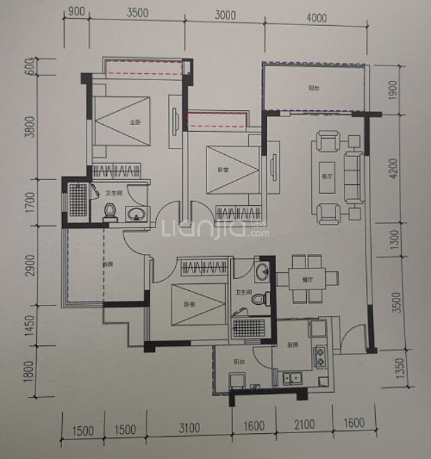 成都新房 成都楼盘 楼盘 奥园玖珑湾 奥园玖珑湾户型图  居室:3室2厅2