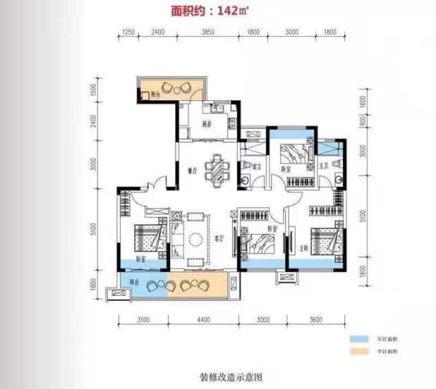 西安新房 西安楼盘 高陵楼盘 滨江翡翠城 滨江翡翠城户型图  居室:3室