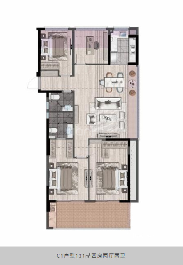 杭州新房 杭州楼盘 临安楼盘 湖滨外滩 湖滨外滩户型图  a1 居室:3室2