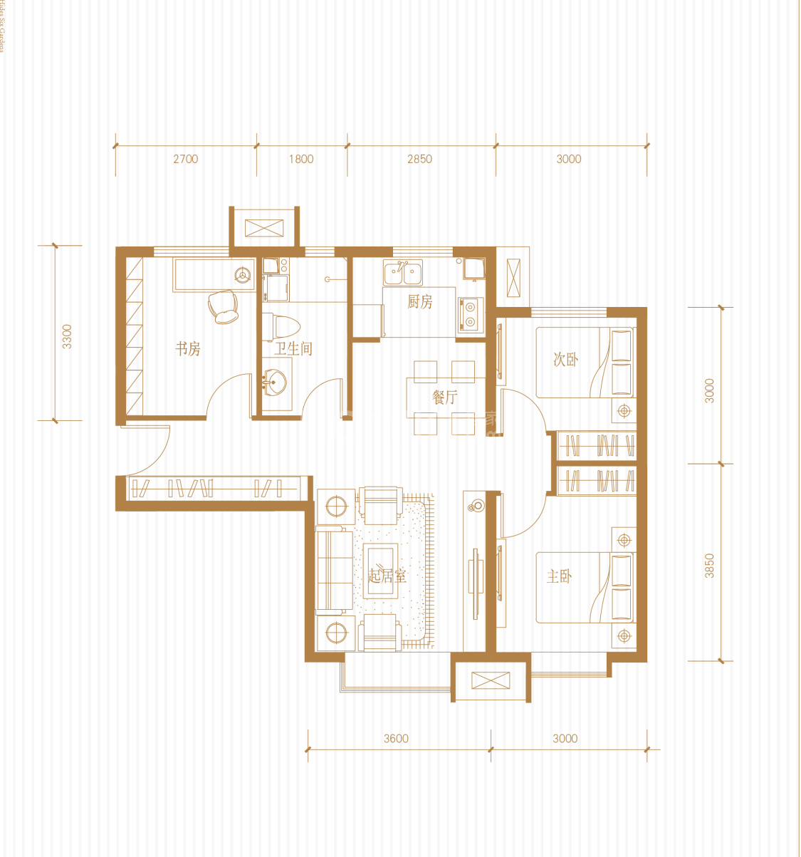 金隅学府b户型户型图(链家网)