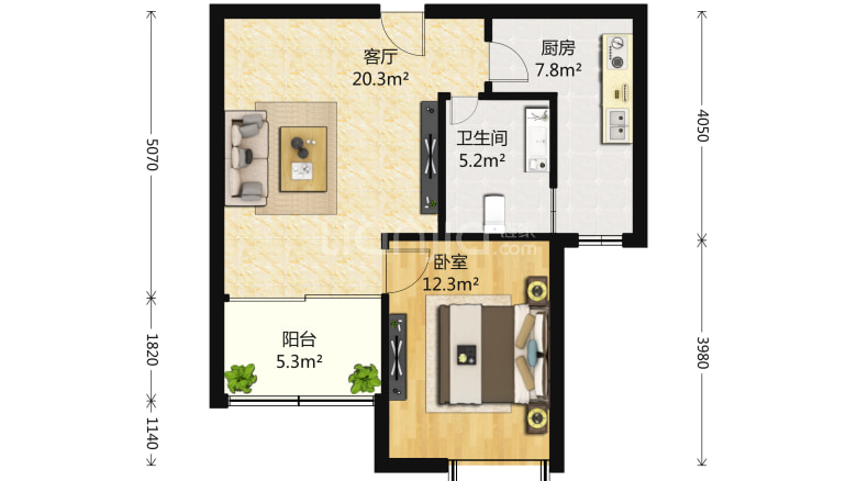 新虹桥雅苑 1室1厅 5300元