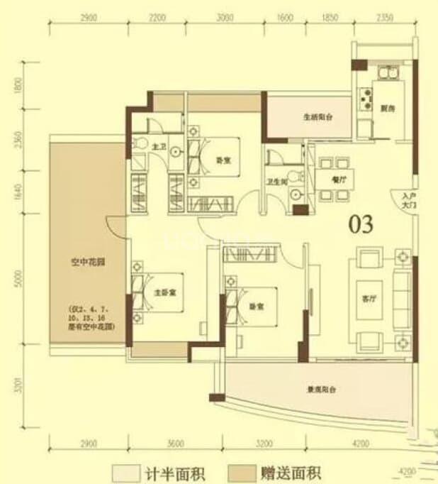 中山新房 中山楼盘 阜沙镇楼盘 富逸上苑 富逸上苑户型图 居室:4室2厅