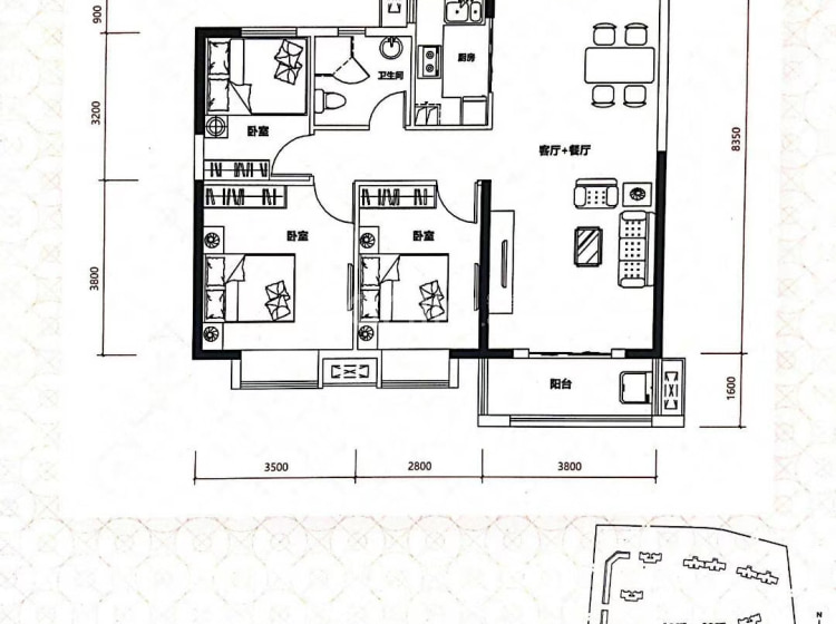 三和名仕城b户型户型图(链家网)