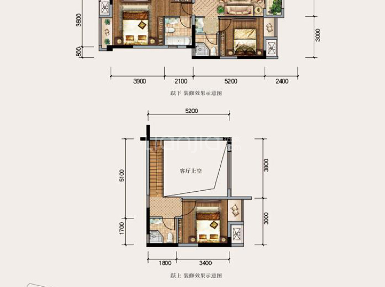 康田澜山樾c1-3洋房户型户型图(链家网)