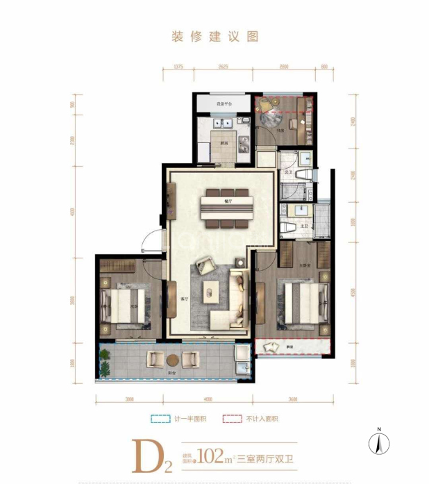 新希望滨江锦粼府户型图