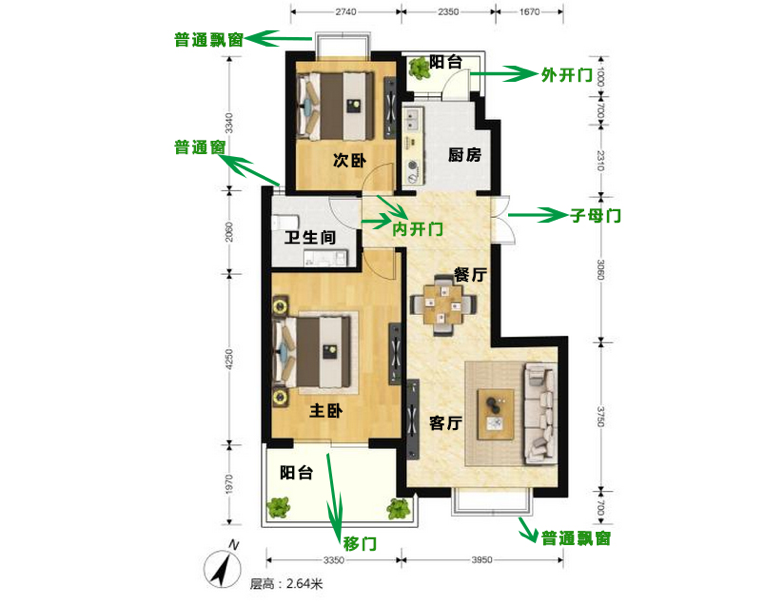 户型符号示意图