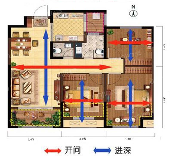 房屋进深开间示意图