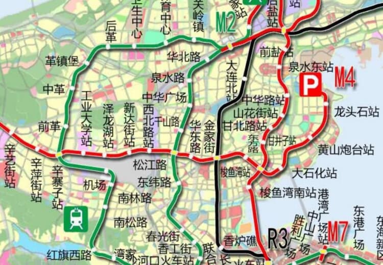 地铁4号线资料及线路图来源于大连市城市轨道交通第二期建设规划(2015