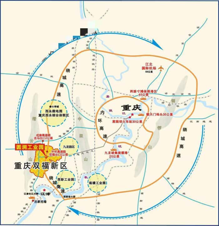 江津双福新区区位图