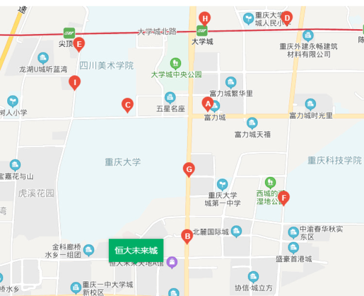 楼盘区位 楼盘位于沙坪坝区大学城,距离重庆大学虎溪校区约1.