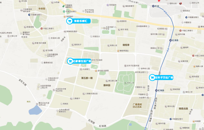 可乘坐地铁2号线及716路公交车在马栏广场站下车