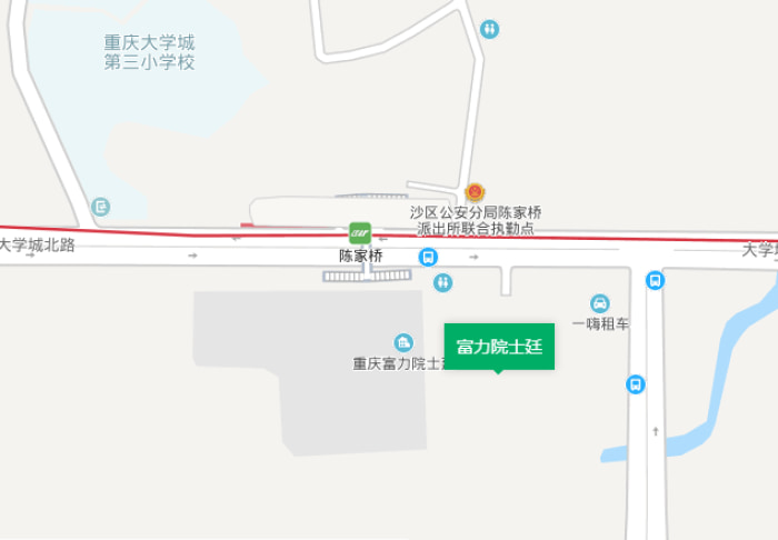 楼盘区位 楼盘位于沙坪坝区陈家桥,距离轨道交通1号线陈家桥站约50米