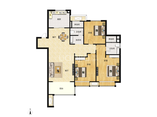 翡丽公馆 翡丽公馆户型图 居室:2室2厅1卫 建面:82m均价 152 万/套在