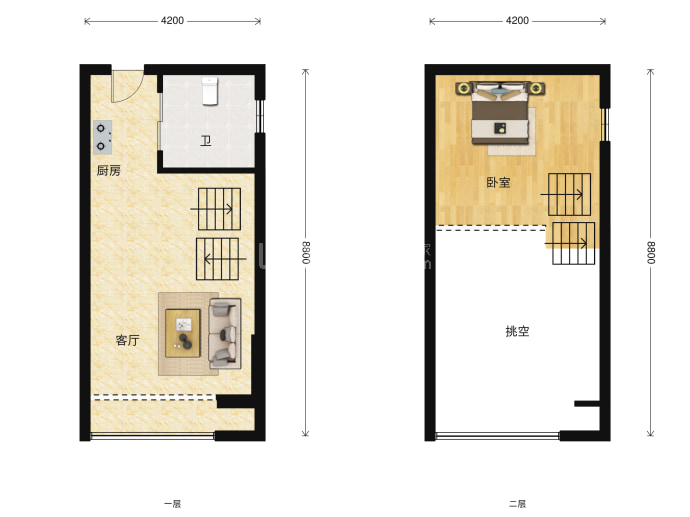 售 建面 50m(南朝向 约42万/套 全明格局玄关 订阅变价提醒加入户型