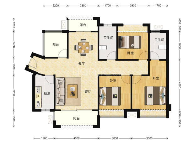 65 万/套在售 居室:3室2厅1卫 建面:115m均价  120.
