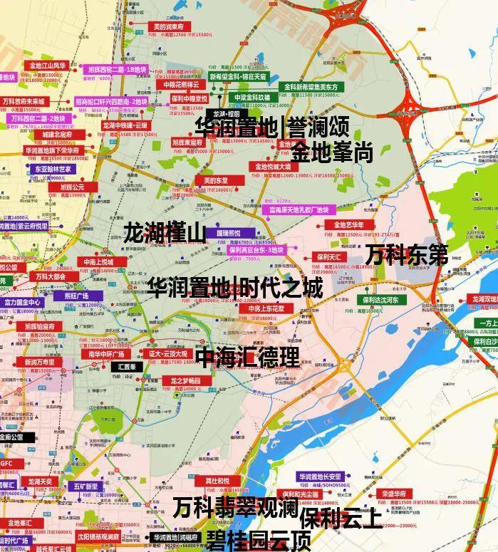 房价20000 的楼盘更多了 7月沈阳最新楼市地图发布!(共396个楼盘)