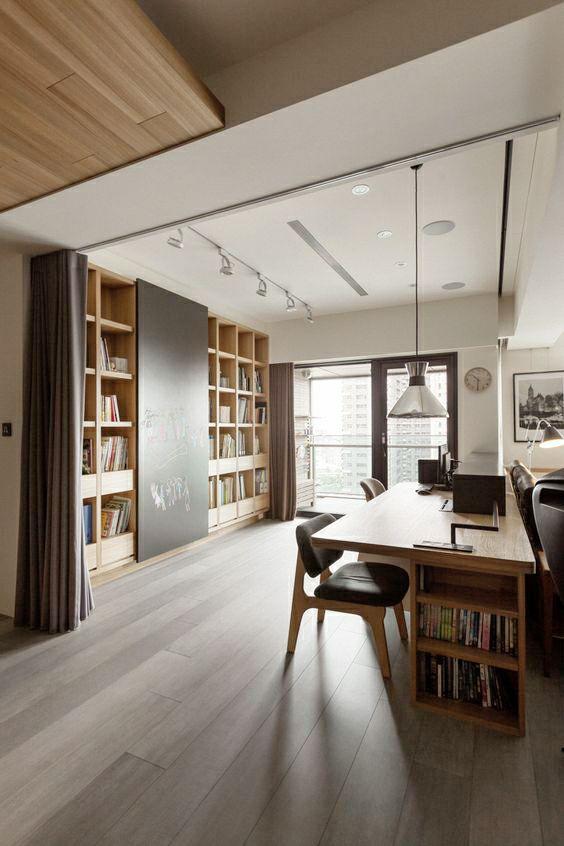 与客厅相连的开放式书房,让学习气氛蔓延整个家 01.