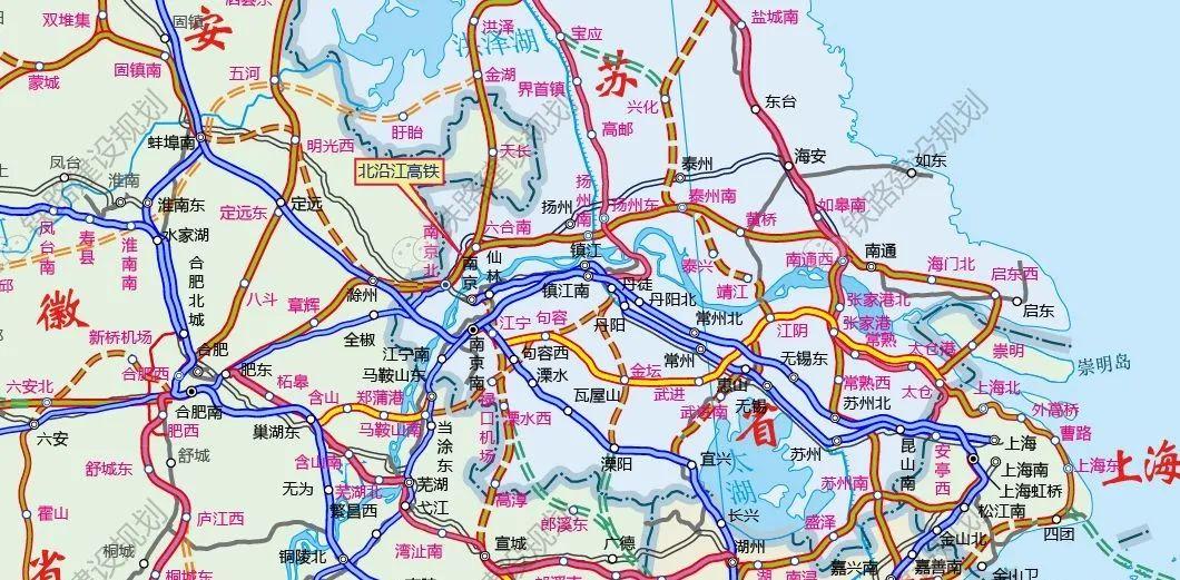 房产看点 正文  北沿江高铁是国家《中长期铁路网规划(2016-2030年)