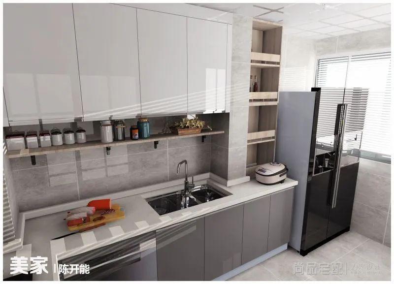 80m两房一厅,玄关柜凑出餐边柜,厨房巧改储物间,太能装了啊!
