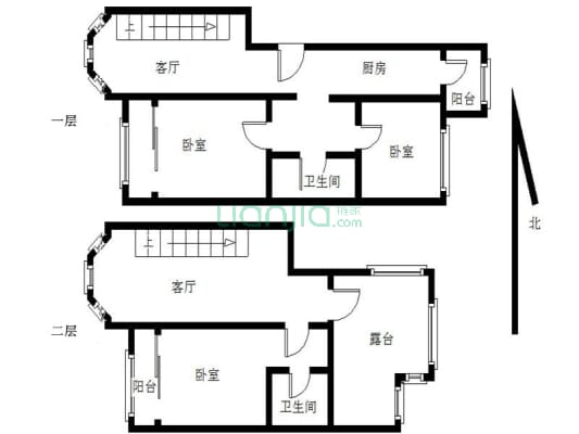 上下复式 改善首选 临近地铁-户型图