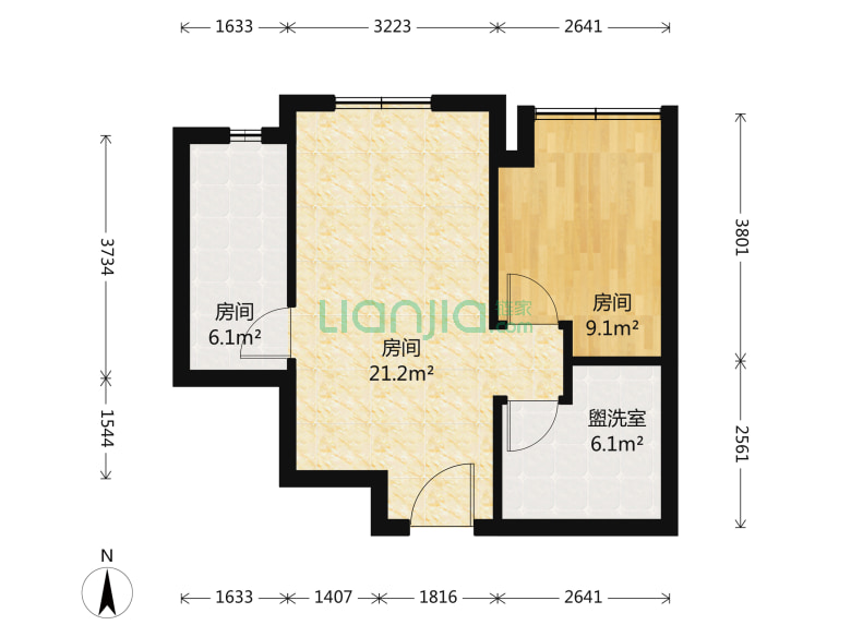 会展誉景,65.07平米,北向,220万