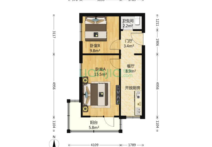 关联房源 0套 当前在售 历史成交 户型结构平层 朝向南,西 建筑面积60