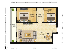 物华大厦 1室1厅 400万-北京物华大厦户型图