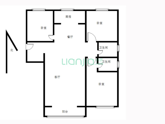 秀兰城市美地 3室2厅 133万-户型图