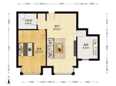 1室1厅1卫88.08-北京凤凰城二期户型图