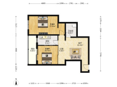 北京东景苑2室1厅1卫87.88㎡户型图_东景苑户型图详情(北京链家)