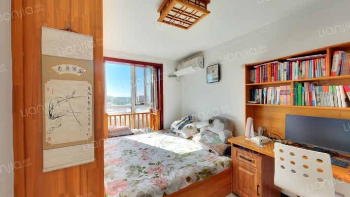 南向两居，采光无遮挡，精装，交通生活便利。-卧室B