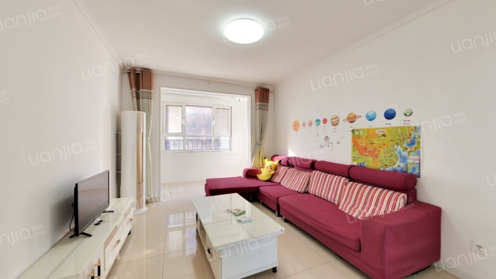 人车分流社区，南北通透三居，带独立防火门-客厅