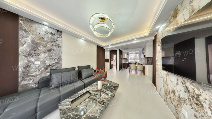 牛津花园 小区中间 位置三居  带小院 无遮挡-客厅