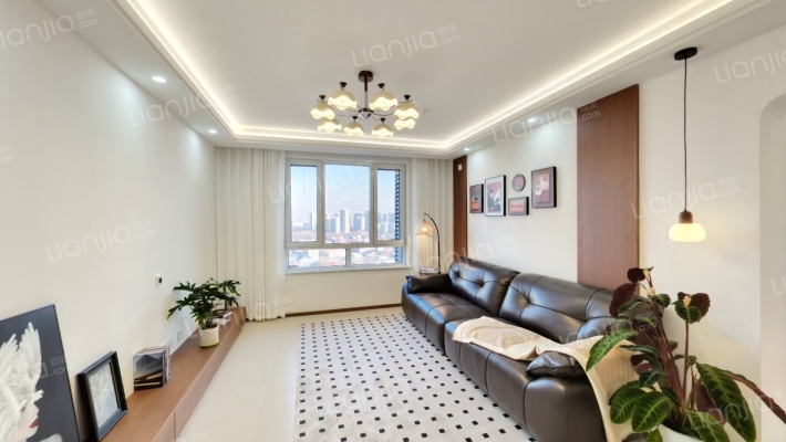 德信公园北侧 视野挺好的 全天采光不遮挡精装修大三居-客厅