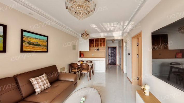 中楼层 精装修 朝南两居 满二 拎包入住 看房方便-客厅