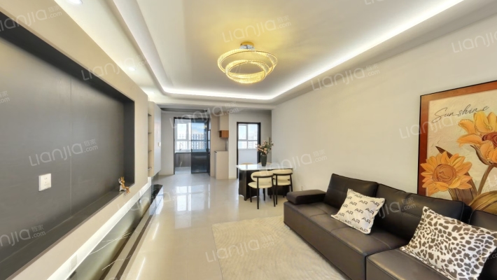 牛津花园精装三居，南北通透，无遮挡-客厅