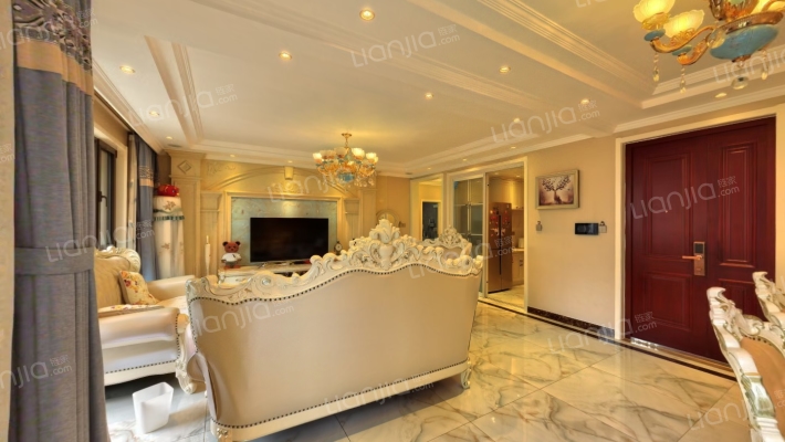 出售鸿坤理想湾精装洋房南北通透采光无遮挡-客厅